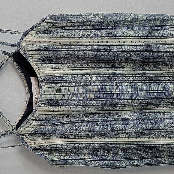 BCBGeneration Strappy Pleated Shift Mini Tempest Festival blue Dress Size XS - Picture 4 of 12